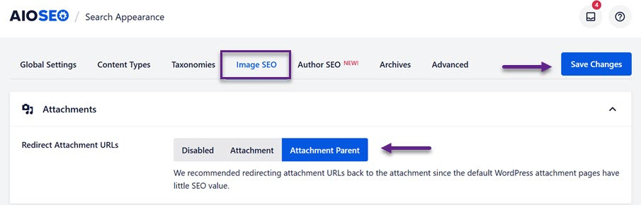 Click Attachement Parent - How to Disable Image Attachment Pages in WordPress (2 Methods)