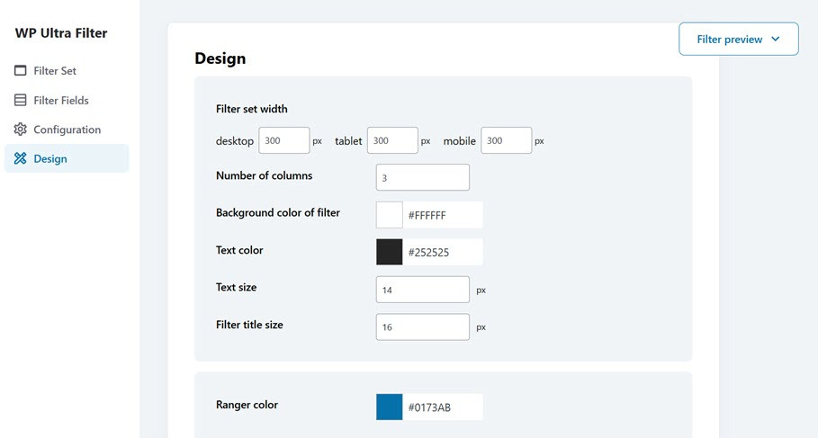 Design - Best WordPress Search and Filter Plugin
