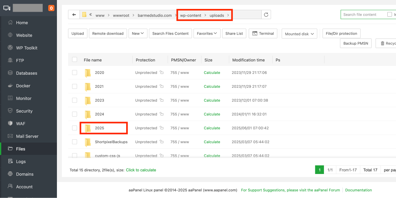 File Path of the WordPress Media Library
