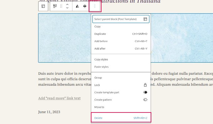 Site Editor - How to Fix Featured Images Appearing Twice in WordPress Posts