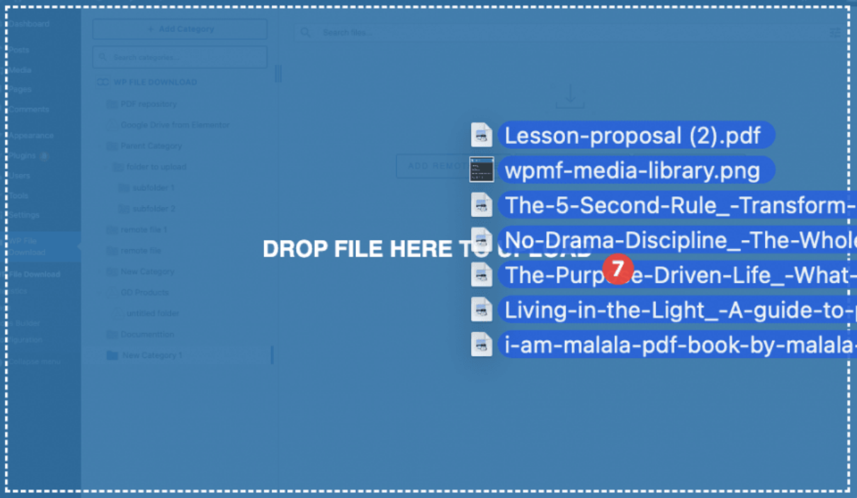 File Drag and Drop feature in WP File Download