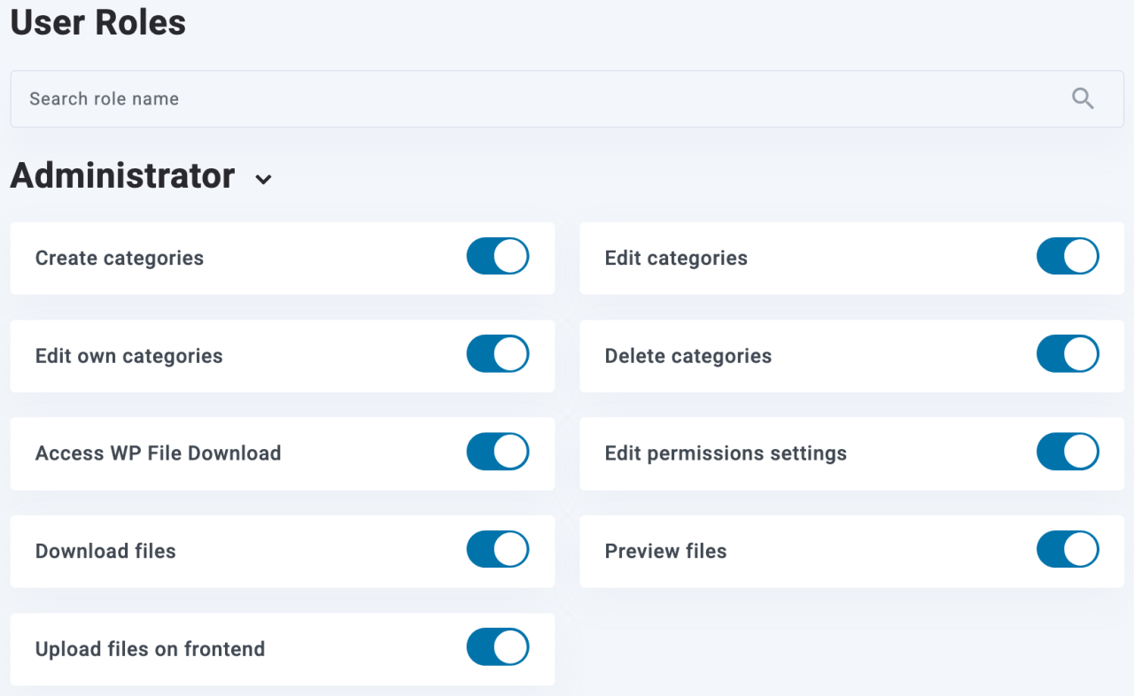 User Role Permissions Overview