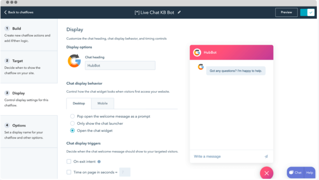 HubSpot Chatbot Builder
