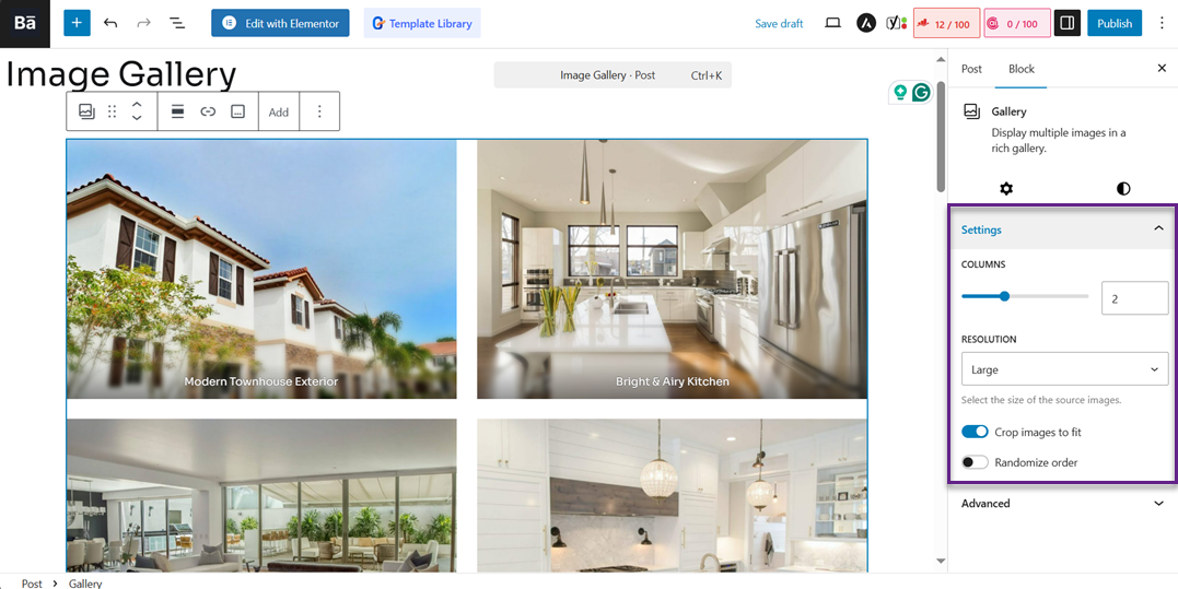 Customize Layout - How to Create an Image Gallery in WordPress (Step by Step)