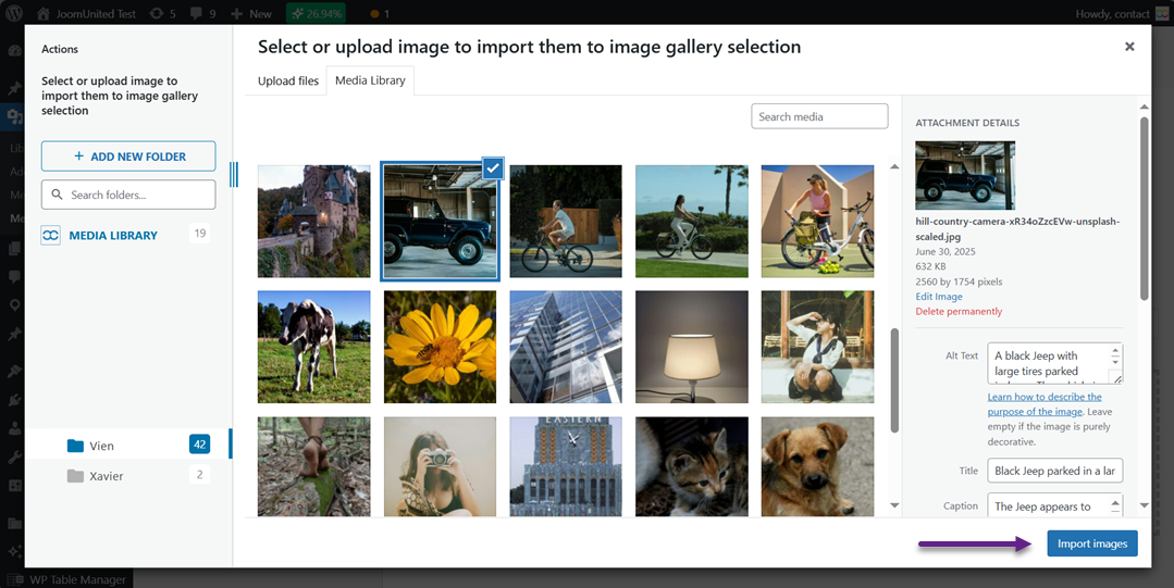 Import Images - How to Create an Image Gallery in WordPress (Step by Step)