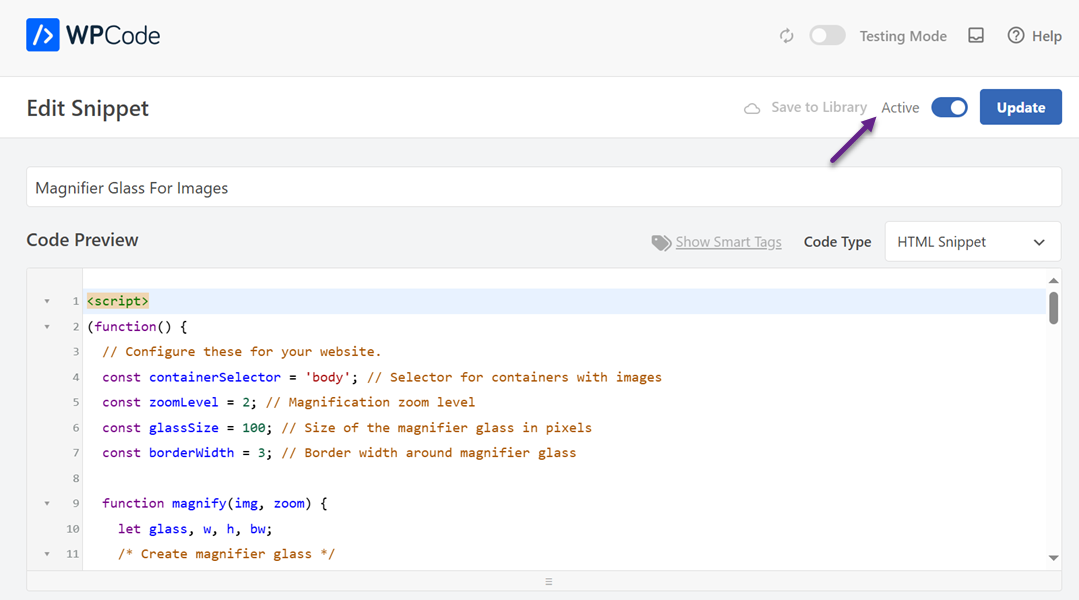 Enable - How to Add Magnifying Zoom for Images in WordPress 