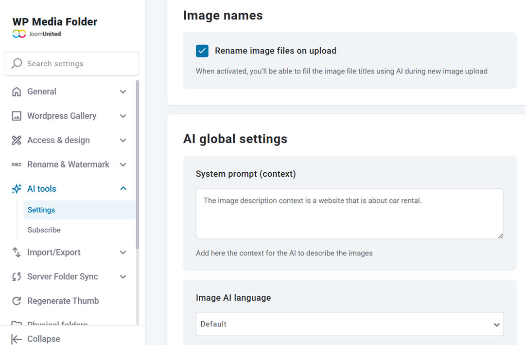 Image Names - How to Auto-Generate Image Alt Text and Titles with WP Media Folder's AI Tools
