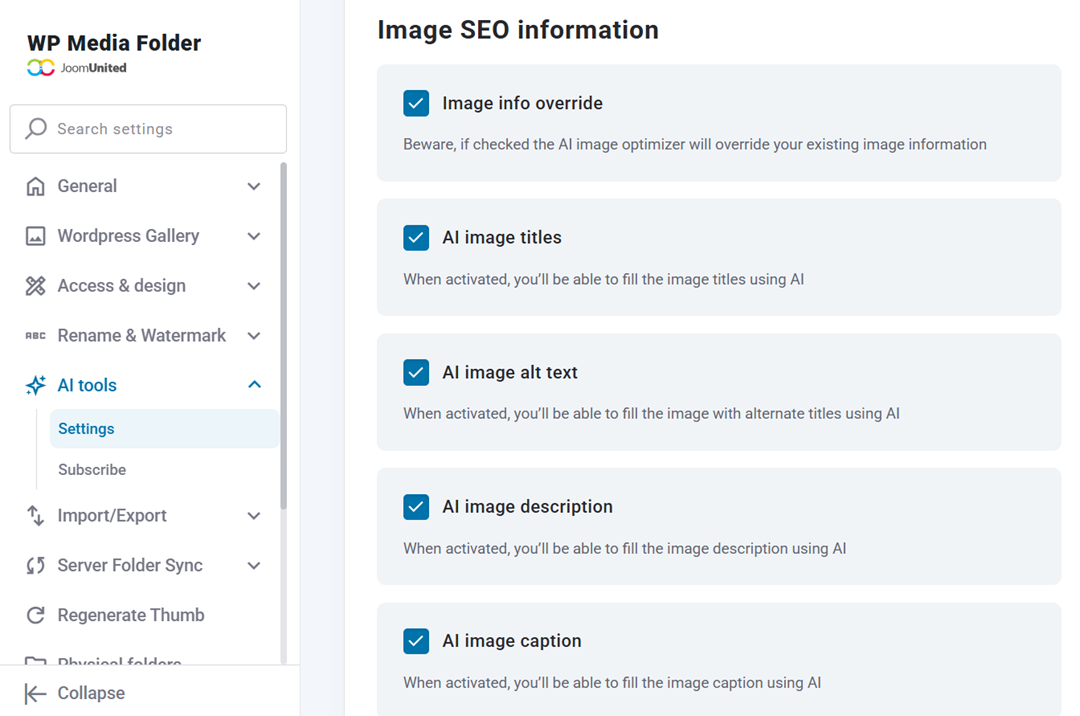 Image SEO Information - How to Auto-Generate Image Alt Text and Titles with WP Media Folder's AI Tools