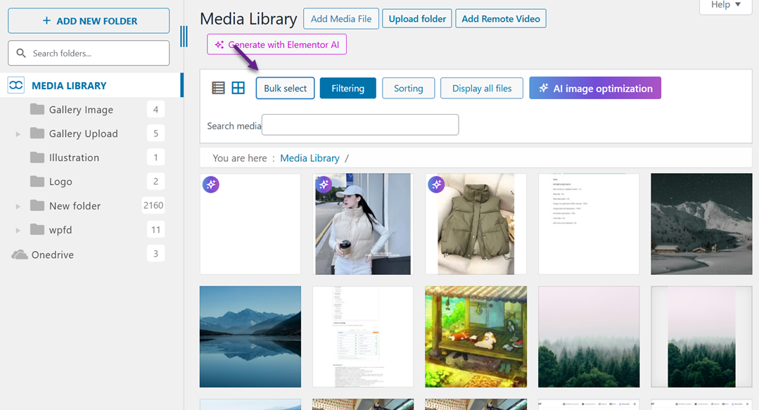 Bulk Select - How to Bulk Optimize Existing Image Metadata Using WP Media Folder AI