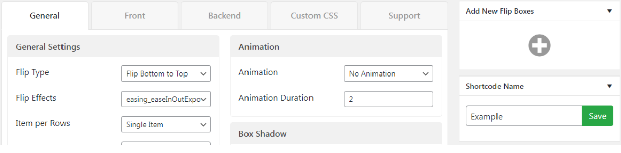 Flipbox Customization Menu