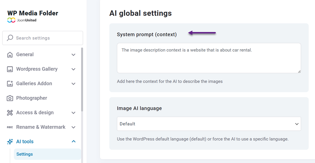 Click System Prompt - How to Configure Custom AI Prompts in WP Media Folder for Smarter Image SEO