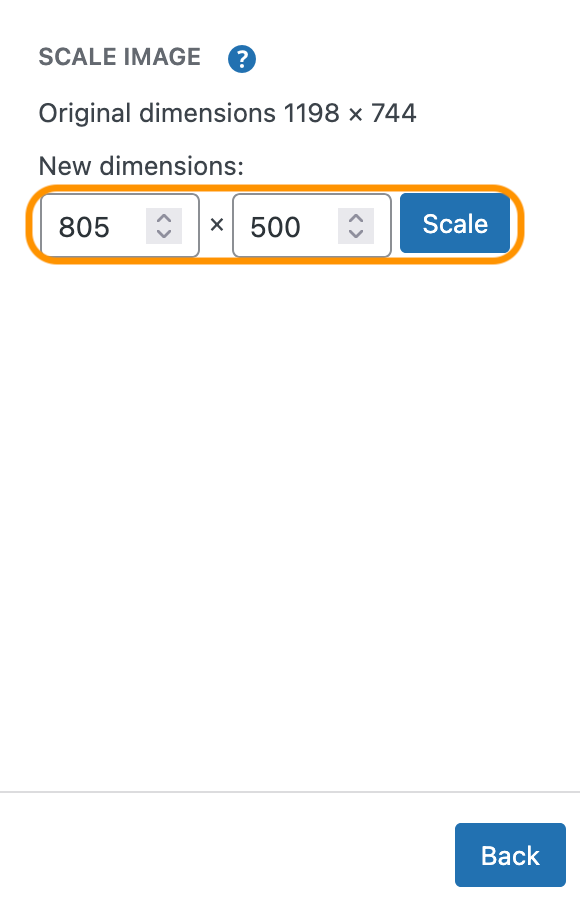 Change image size in WordPress using scale new image dimension feature