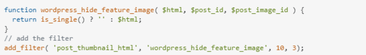 Conditional statements to exclude the featured image for specific posts