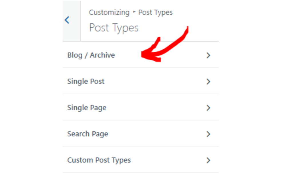 Customize blog section