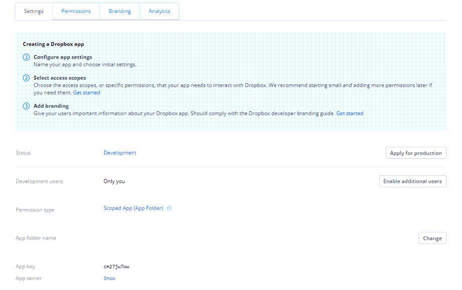 App Secret and App Key - How to Synchronize your Dropbox Media with the WordPress Media Library