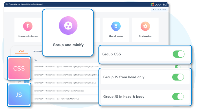 Group your CSS and JS Files