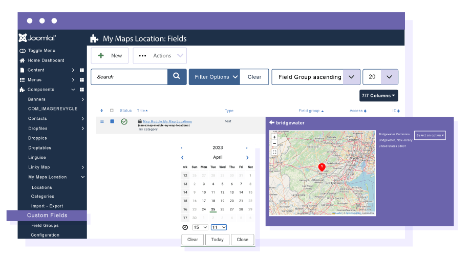 Custom fields for Joomla location search requests