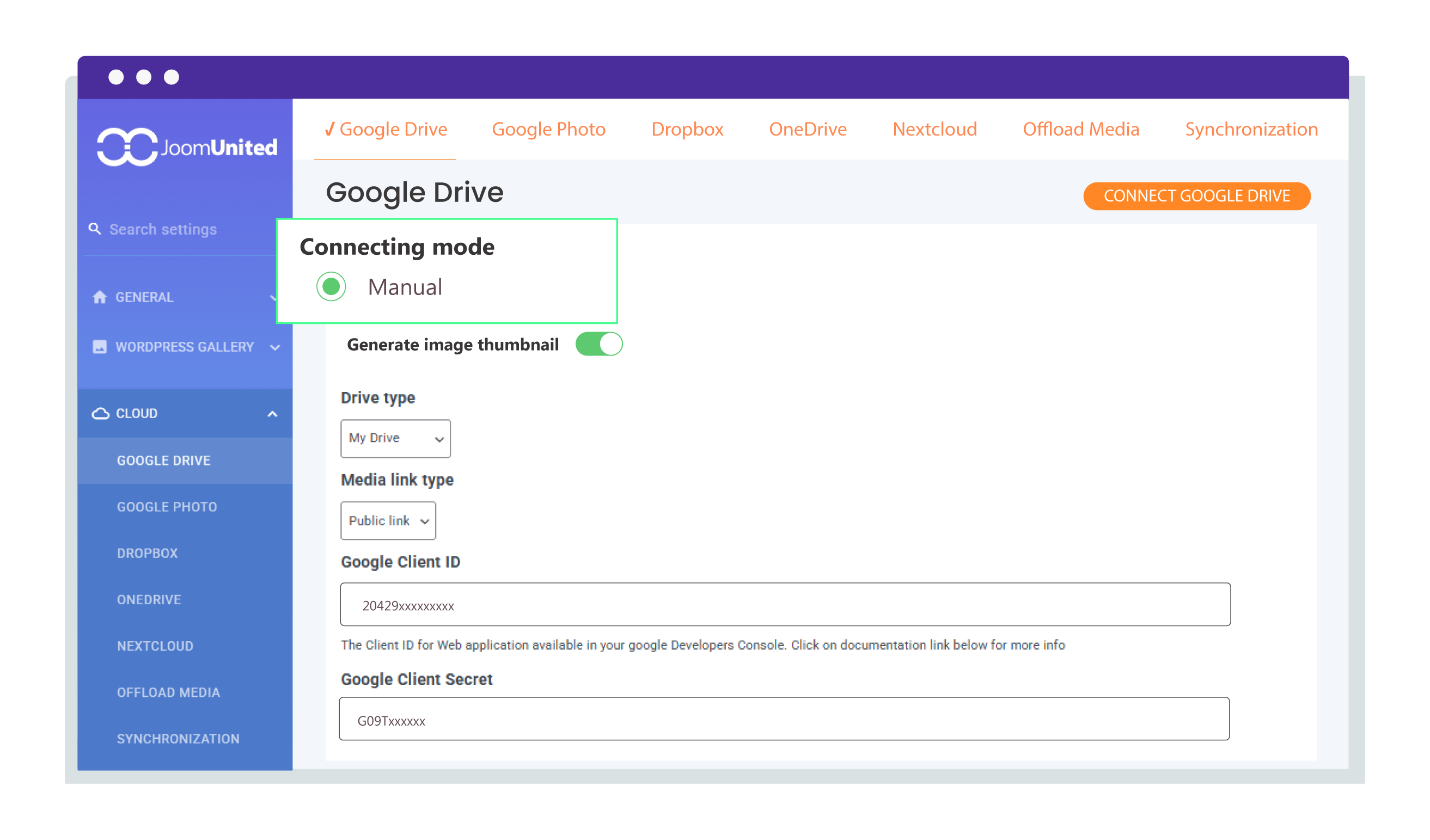 How to easily connect Google Drive to the media library?