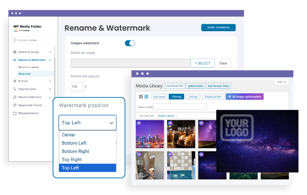 Setup the Watermark image position
