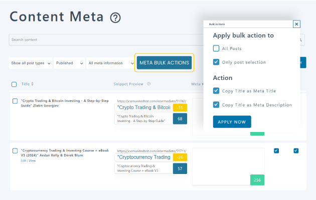 Bulk edit Elementor meta information