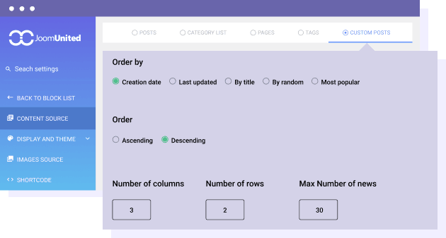 WPBakery latest posts block with advanced filters