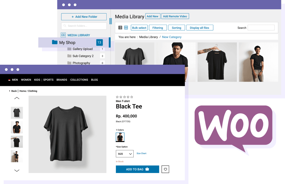 WordPress media folders for WooCommerce