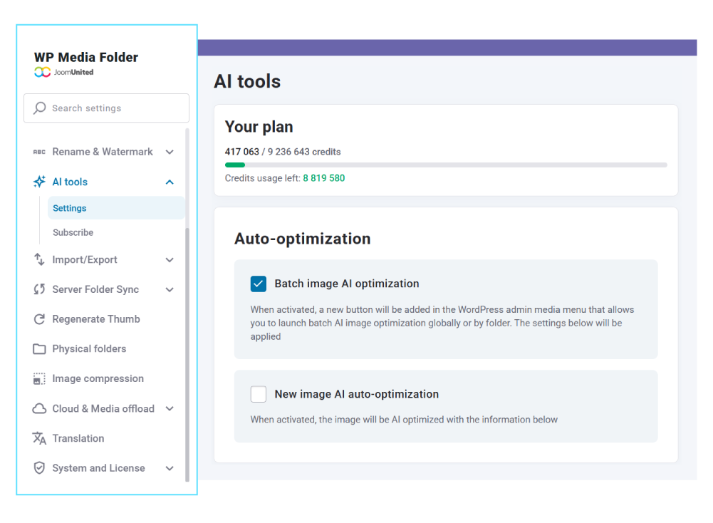 Integrated AI Sidebar in Media Library