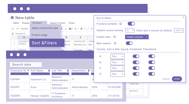 Apply a default data ordering to your tables