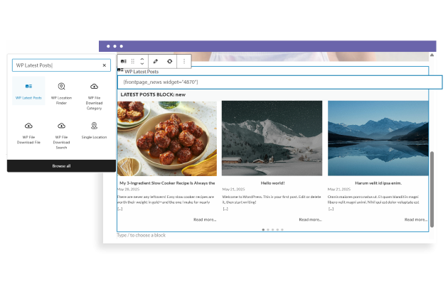 WooCommerce latest products integrated in page builders