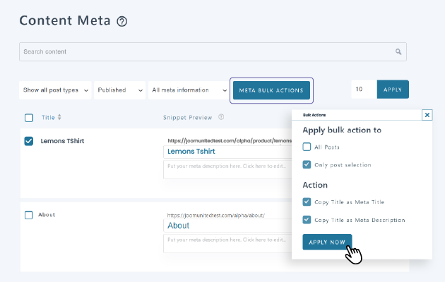 Bulk edit Divi meta information