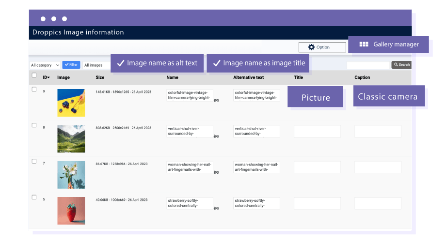 Joomla image SEO bulk optimization