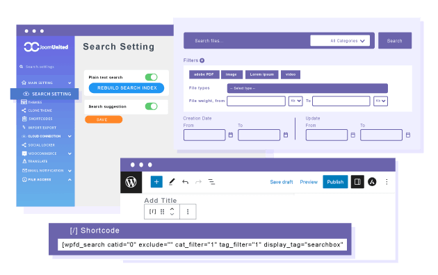 Search in file content with full-text, pre-indexed search