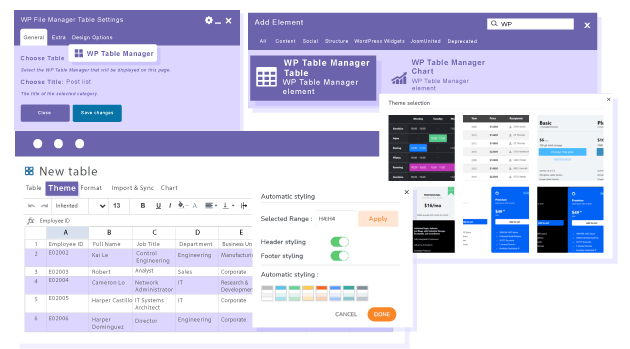 WP Table Manager as table maker for WPBakery