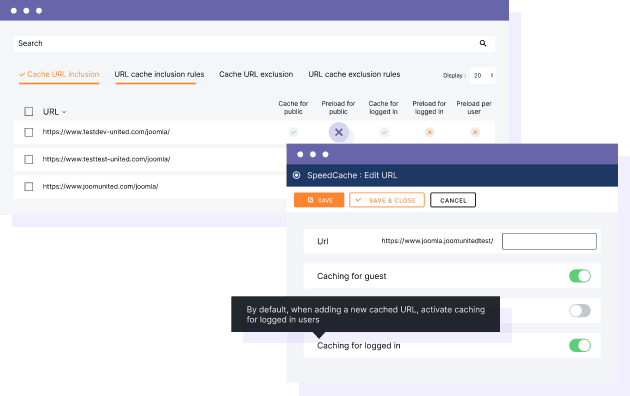 Dynamic Elements in the joomla Cache