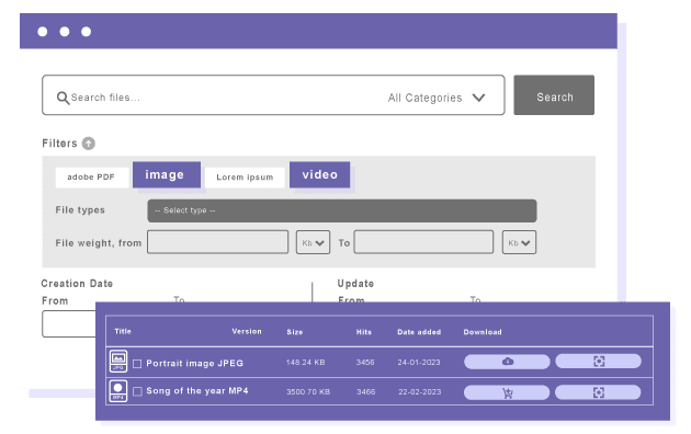 File search results preview and ordering in WordPress