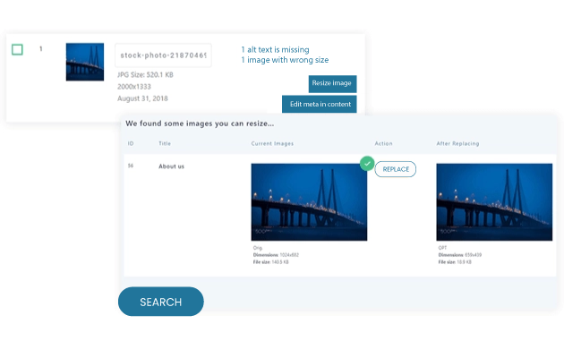 Image resizing SEO plugin
