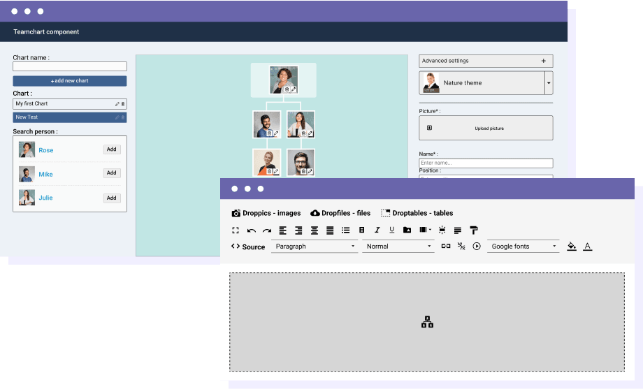 3 responsive organization chart themes