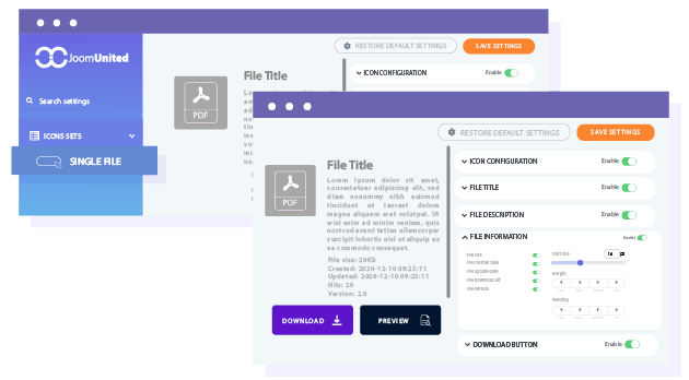 Single file download block design