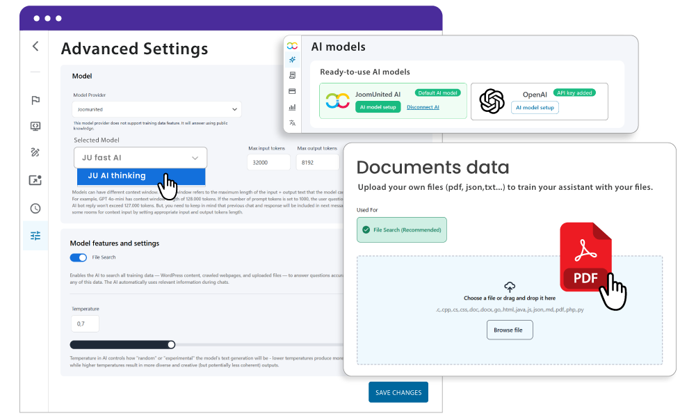Train your assistant with your WordPress data