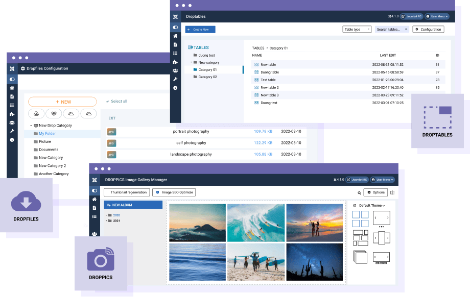 Droppics, Dropfiles: Images and Files Management in Editor