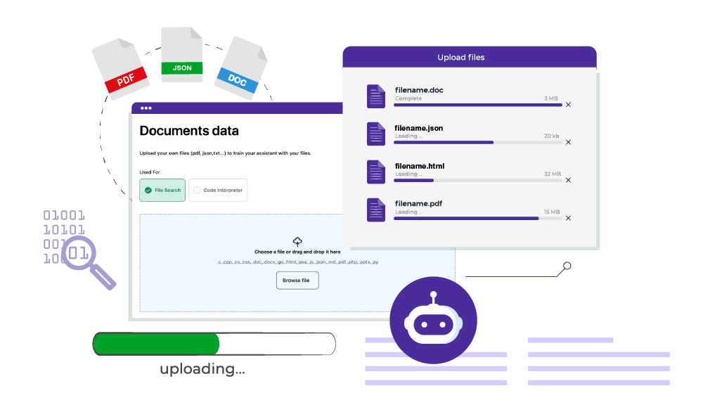 Train your assistant with your documents and files