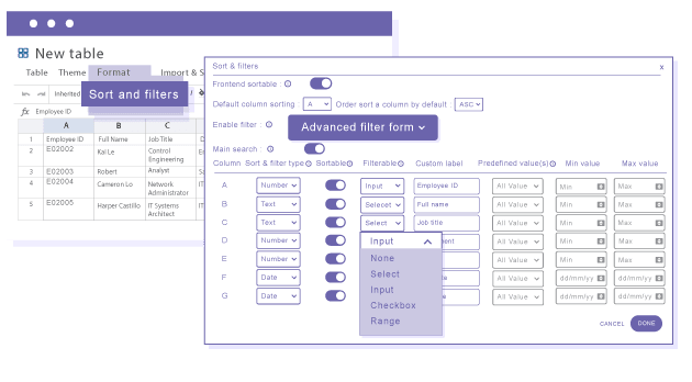 Apply a default data ordering to your tables