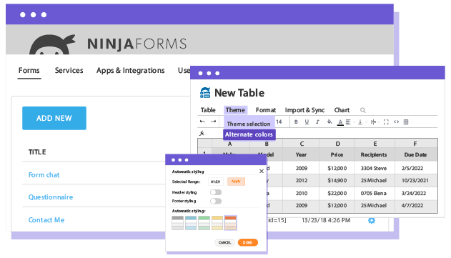 Gravity Forms HTML data table for a unique and flexible table design