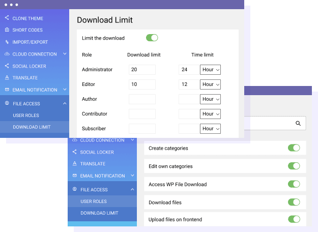 Control the file upload by WordPress user role