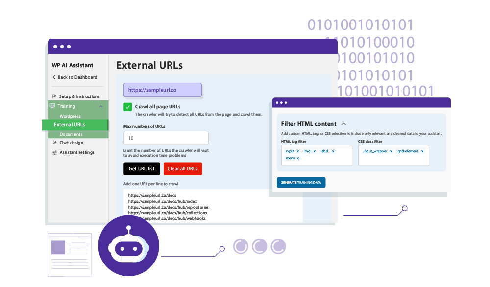 Get external URLs data for your Chatbot