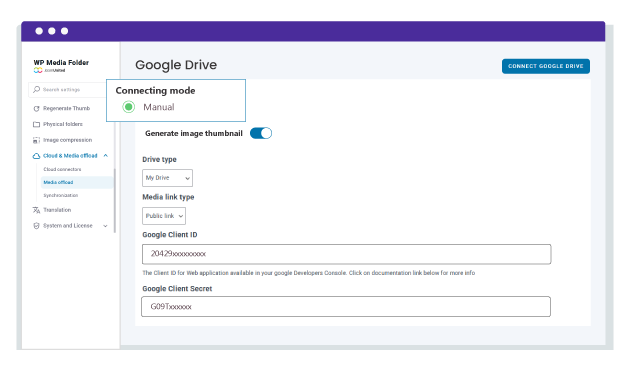 How to easily connect Google Drive to the media library?