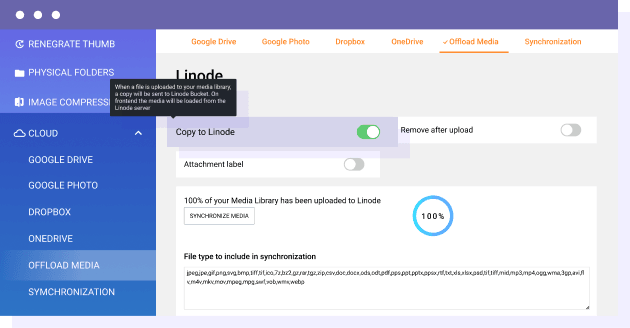 Automatically offload WordPress media to Linode