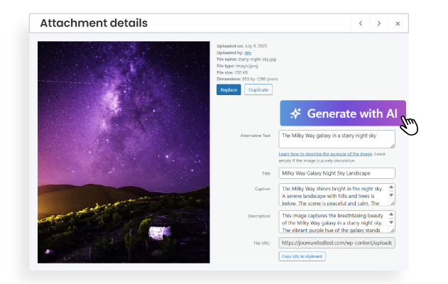One-Click AI Metadata Generation