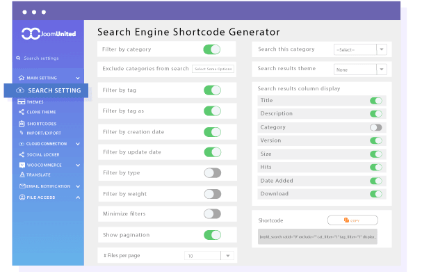 Load predefined file search results