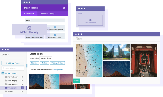 Manage media with folders in DIVI image modules